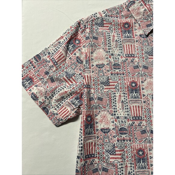 Oliver And Burke Men's Medium 4th of July Button-up Short Sleeve Shirt - Picture 2 of 16